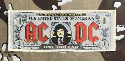 AC/DC Angus Young Dollar Bill Woven Patch A080P | eBay