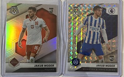 2021-22 Mosaic FIFA World Cup Road To Qatar Jakub Moder #48  Silver + #114 Prizm
