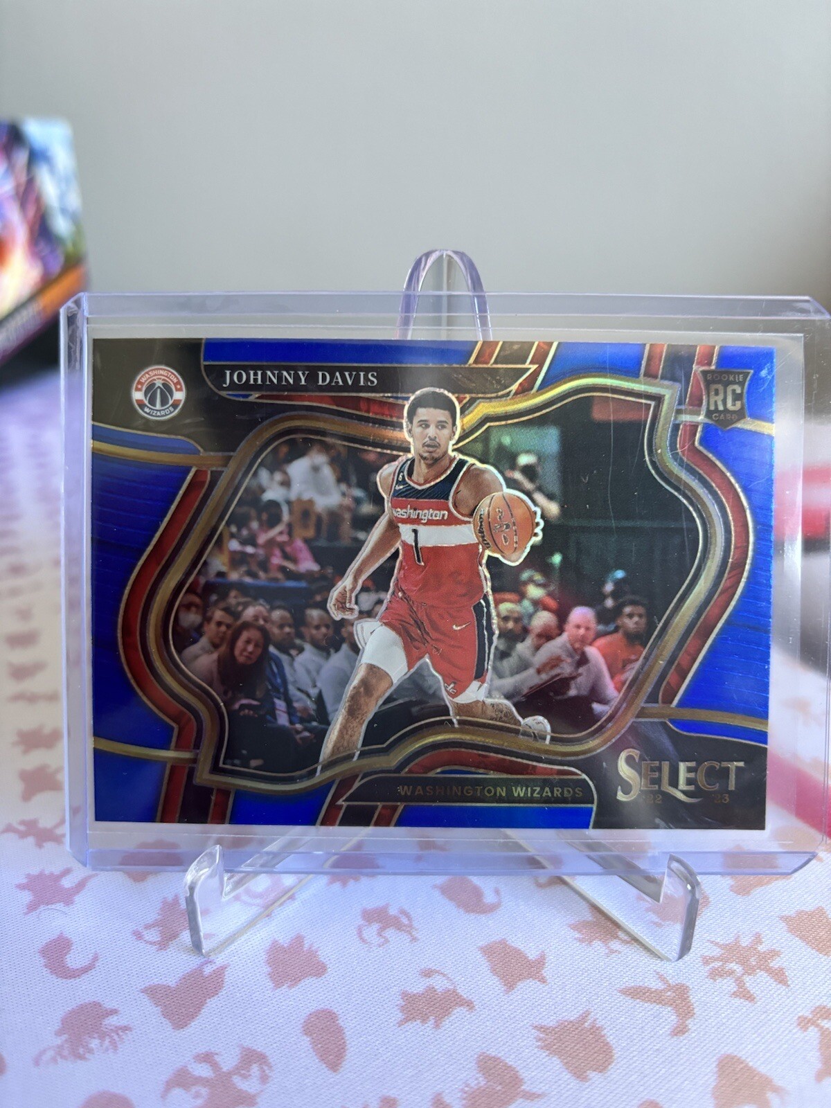 JOHNNY DAVIS 2022 Select Courtside Blue Prizm RC SP Wizards