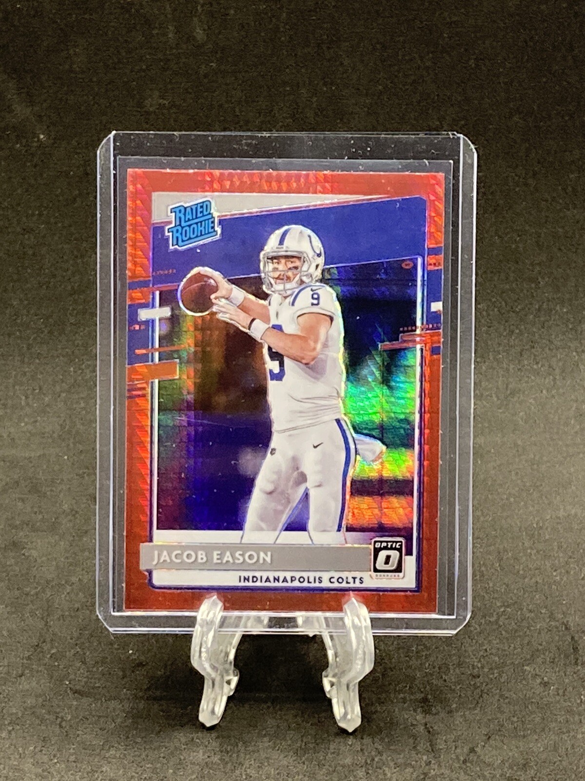 2020 Optic Rated Rookie Jacob Eason RED HYPER SP Colts QB RC