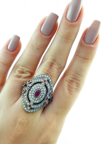 sterling silver size 8 ruby ring turkish handmade kosem sultan
