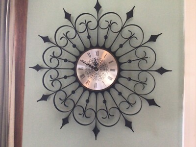 Vintage Midcentury Elgin Starburst Clock working Australia