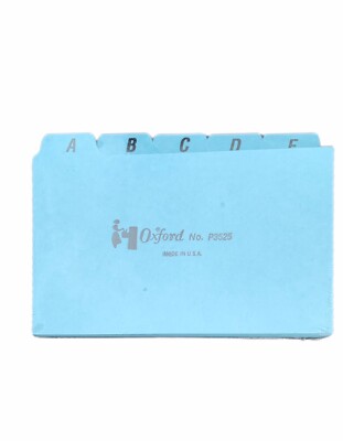Oxford P3525 A Z Index Card Guide Set | 3x5'' Blue Pressboard | New & Sealed
