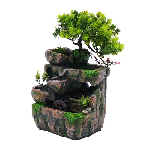 Corded Desktop Rockery Fountain Desk Waterfall FengShui Water Sound Indoor Decor - Picture 10 of 24