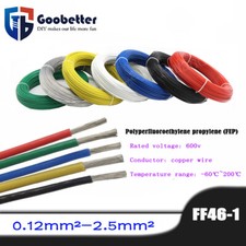 0.12mm� - 2.5mm� FEP Electric Copper Wire Car Ground Cable Flexible Soft 7 Color