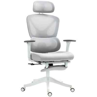 Chefsessel Bürostuhl, ergonomischer Mesh Schreibtischstuhl mit 3D Armlehnen, drehbar
