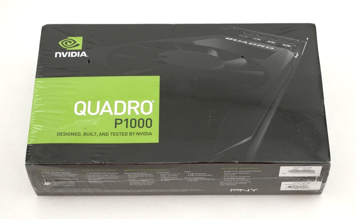 PNY nVidia Quadro P1000 4GB GDDR5 PCIe 4xminiDP VCQP1000-PB 900