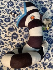 Beetlejuice Sandworm Black  White 8" Plush NWT Warner Bros Movie Beetlejuice 2