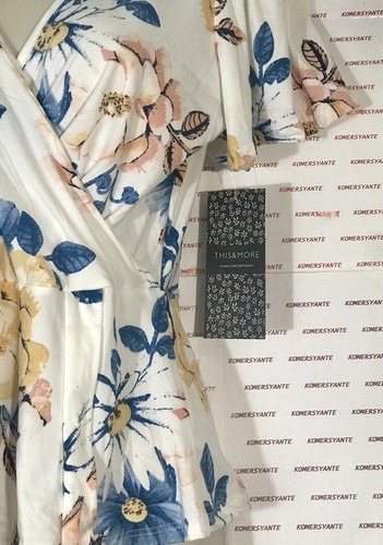 THIS & MORE Young Contemporary Women PETITE Floral Wrap Drape Jasmine White - Picture 5 of 8