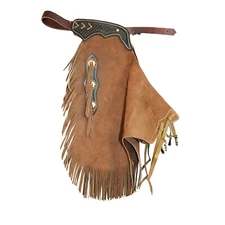 Western Leather Chinks For Horse Show Tooled Yoke for Men Women Kids Free Ship