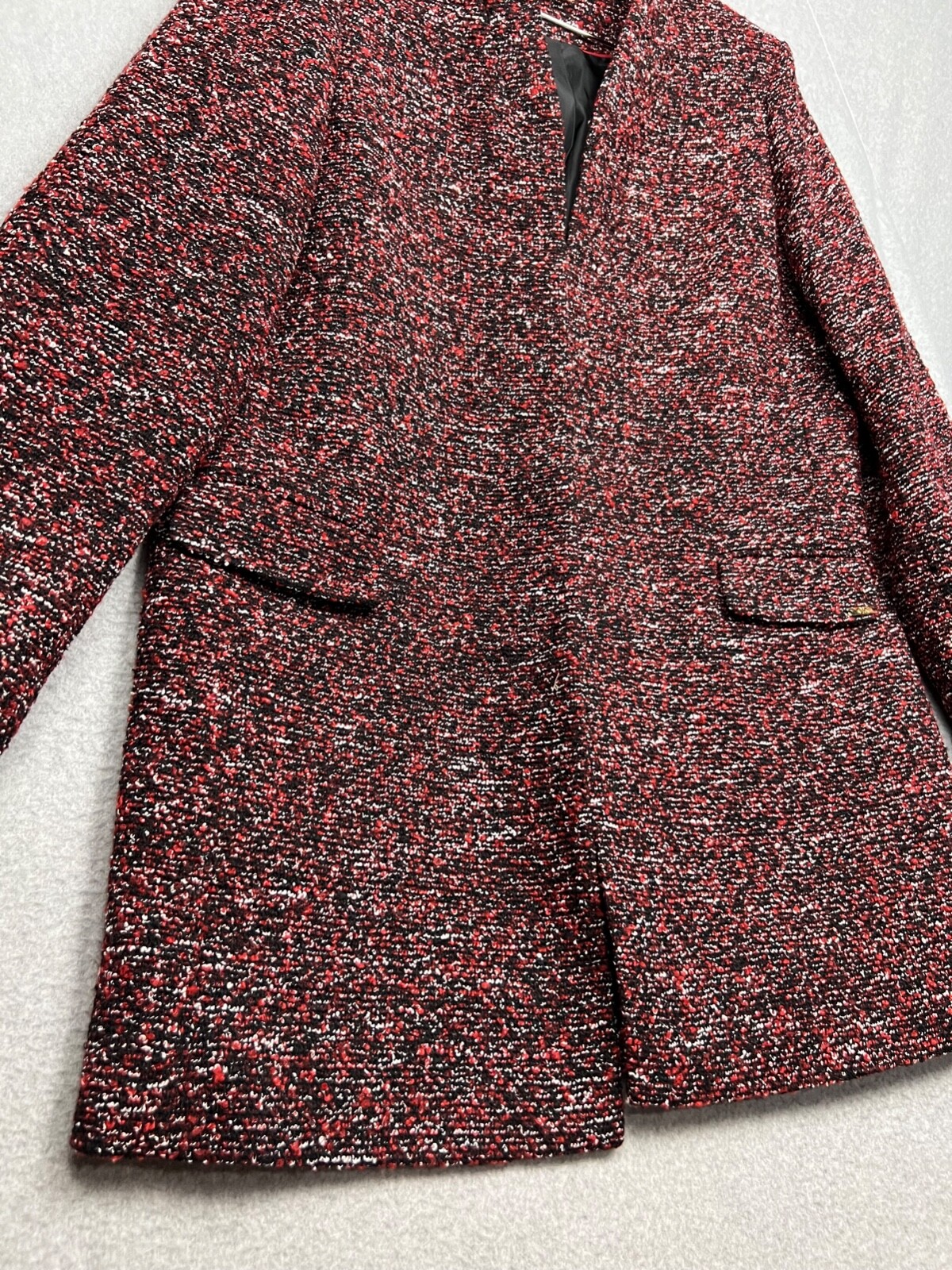 70s Calvin Klein Tweed Long Coat Jacket Womens Plus 16W Marble Winter Classy * thumbnail 3