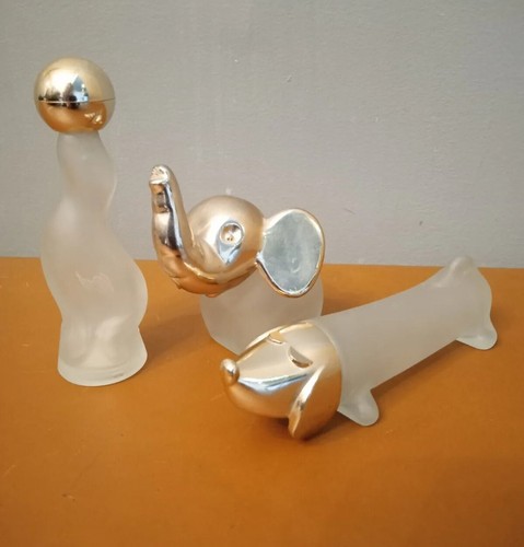 VTG 1970S AVON PARFUM VETRO SMERIGLIATO BOTTIGLIE VUOTE ELEFANTE CUCCIOLO SIGILLO 3 PEZZI (B39) - Foto 3 di 9