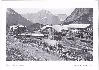 *Montana Postcard-''Many Glacier Hotel'' /Horse Riders/ *Glacier Nat'l Park {C44}-