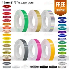 1/2" 12mm Roll PIN STRIPES Car Model Bike Streamline TAPE Decal Vinyl Stickers