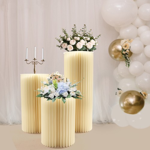 3* Foldable Paper Column Display Stands Cylinder Flowers Stand Dessert Table USA - Picture 2 of 13