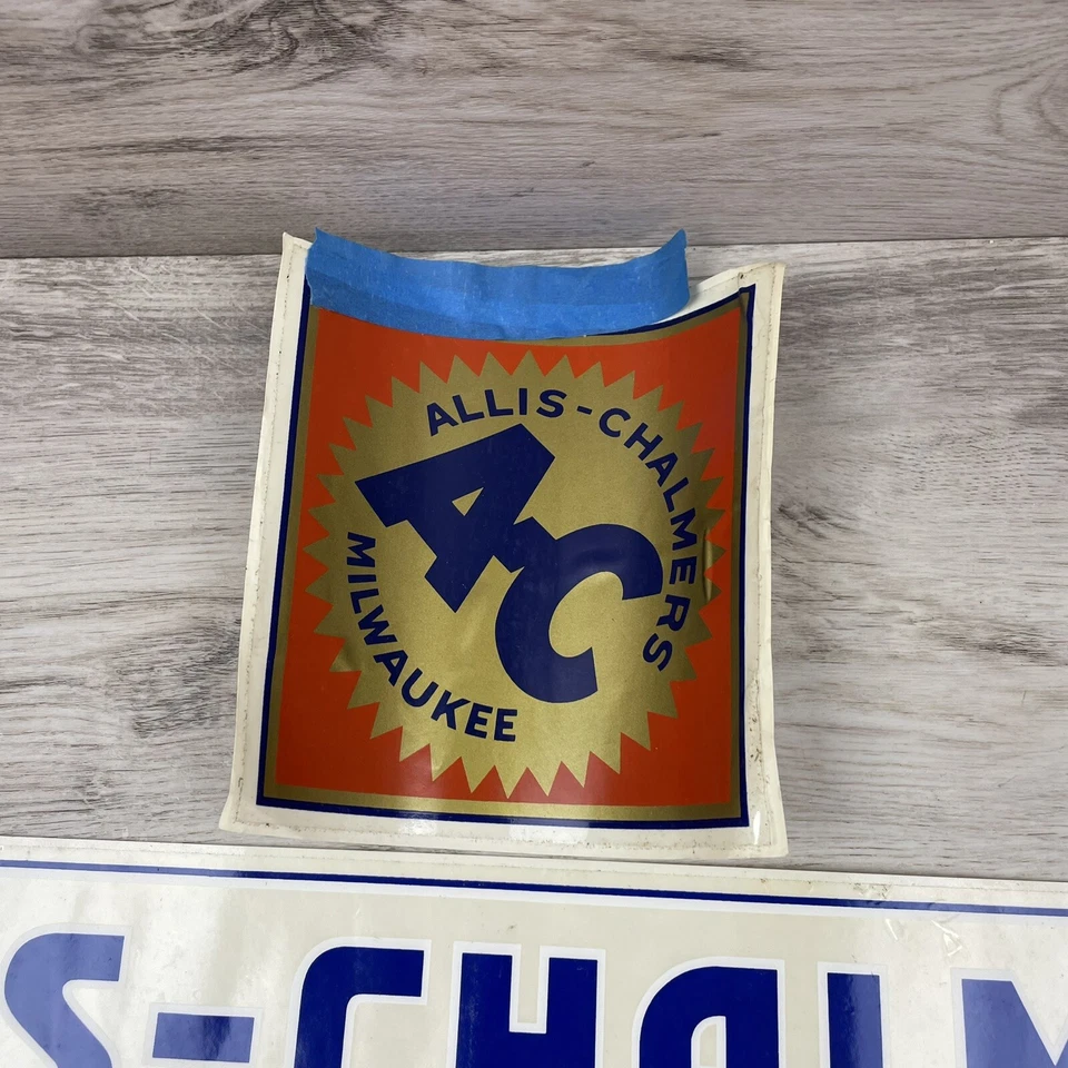 Juego de calcomanías de campana de colección NOS Allis Chalmers TRACTOR Milwaukee B-A-AC Foto 2 de 4