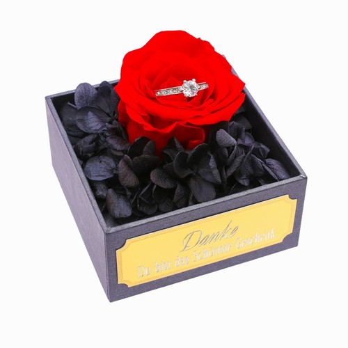 Rosenbox Flowerbox Blumenbox Echte Rote Rose + GRAVUR Muttertag Geschenk Frauen - Bild 2 von 11