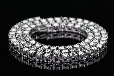 Unisex Tennis Necklace 51cm HipHop Iced Out Chain Stunning Crystals Stainless