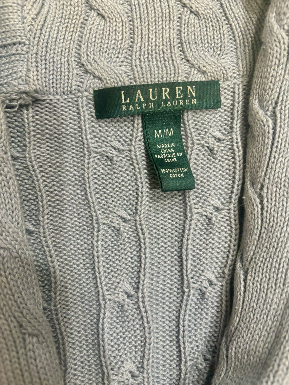 Lauren Ralph Lauren Cable Knit Cardigan Womens Size M