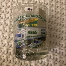 1996 Hess Toy Truck Collectors Glasses Trailer And Racer