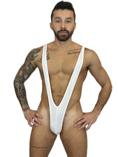 Sexy Disfraz Mankini Para Hombres Tanga Borat Blanco Sexy