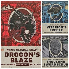 Dr Squatch Soap Game of Thrones Limited Edition Collection All 3 Bars