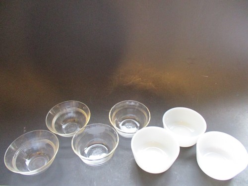 VINTAGE COLLECTION OF PYREX AND FIRE KING CUSTARD CUPS ~ 7 CUPS