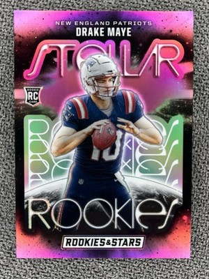 2024 Panini Rookies & Stars - Stellar Rookies Drake Maye #SR-DME Pink /75 (RC)