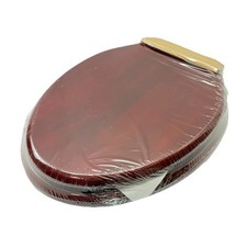 Jones StephensC2B1E16CH Elongated Toilet Seat Mahogany Piano Finish-Chrome Hinge