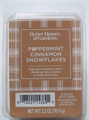 Better Homes & Gardens ''Peppermint Cinnamon Snowflakes'' Wax Cubes 2.5 oz~NEW~