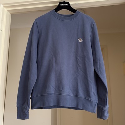 Paul Smith Men Sweatshirt Blue Logo Embroidered VGC Size M