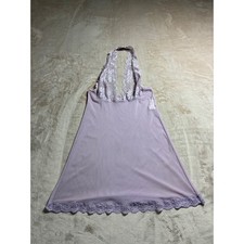 Fredericks of Hollywood Lavender Lace Halter Babydoll Chemise Purple Nightgown M