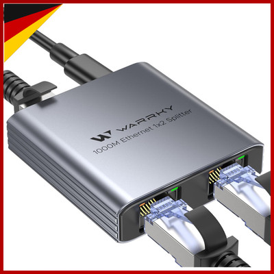 LAN Splitter 1 auf 2 1000Mbps Gigabit Ethernet Verteiler 2 Port mit Type-C Kabel