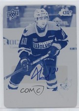 2023-24 Upper Deck CHL Printing Plate Cyan Auto 1/1 Alex Pharand #16 Auto nv3