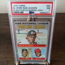1970 Topps - NL HR Leaders Card #65 McCovery, Aaron, May PSA 7 with fugitive ink