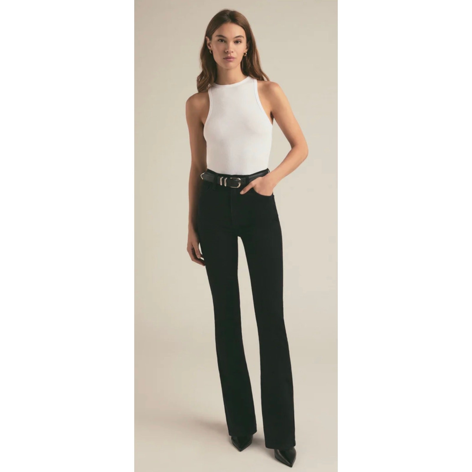 Favorite Daughter The Valentina Super High Rise Mini Boot Jeans Obsidian Size 28