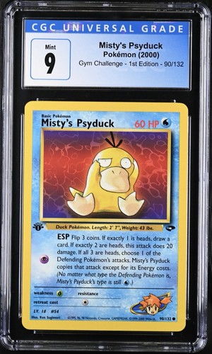Misty's Psyduck (1st Edition) graded CGC 9 for sale on eBay
