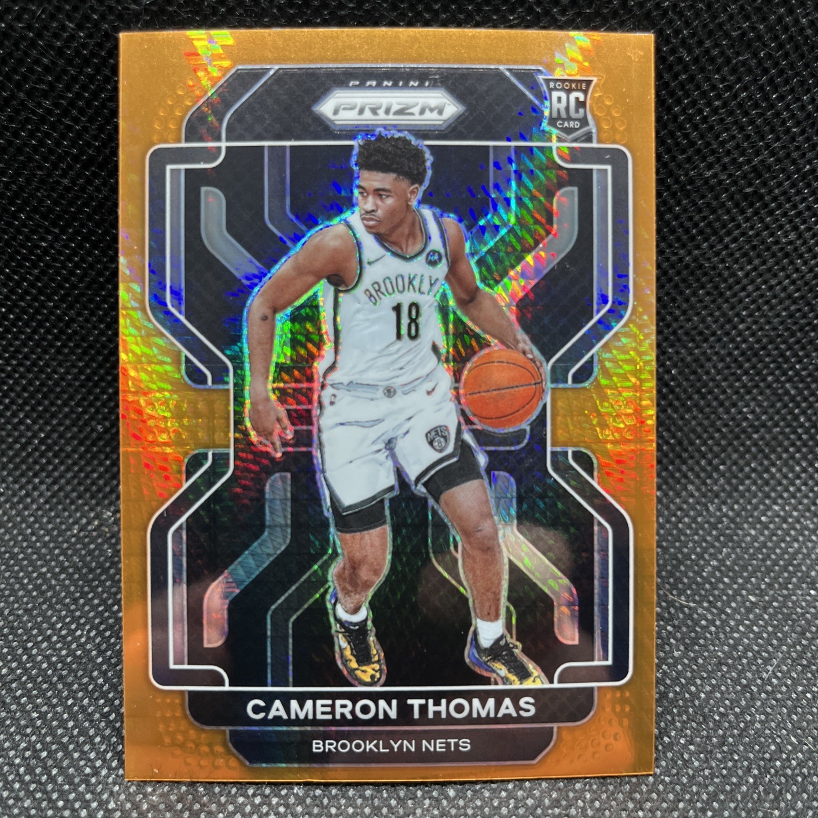 2021-22 Panini Prizm Factory Set Orange Hyper Prizm Cameron Thomas #297 Rookie