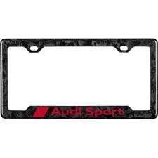 AUDI SPORT AFTERMA 100% REAL FORGED CARBON FIBER CAR LICENSE PLATE FRAME - LUX