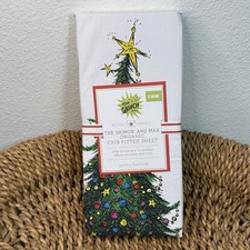 POTTERY BARN KIDS DR SEUSS THE GRINCH PICTURE PERFECT ORGANIC CRIB FITTED SHEET