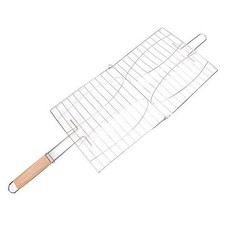 Grill Basket Stainless Steel Non-Stick Handle Bbq Net Barbecue Mesh Fish Meat