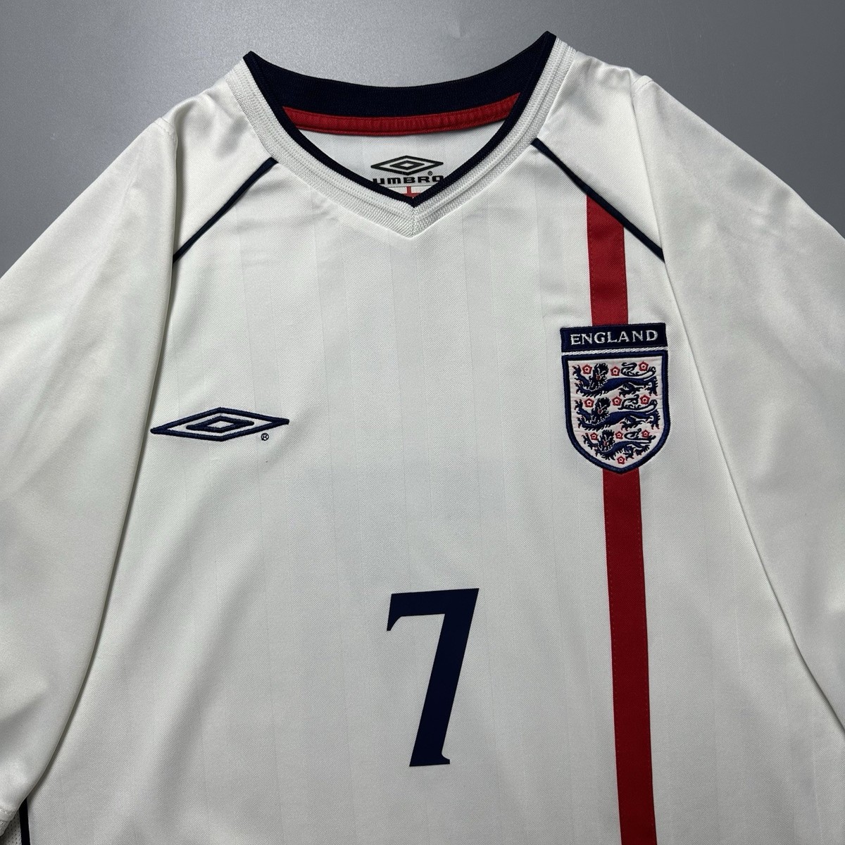 ENGLAND UMBRO 2002 WORLD CUP FOOTBALL SOCCER HOME JERSEY #7