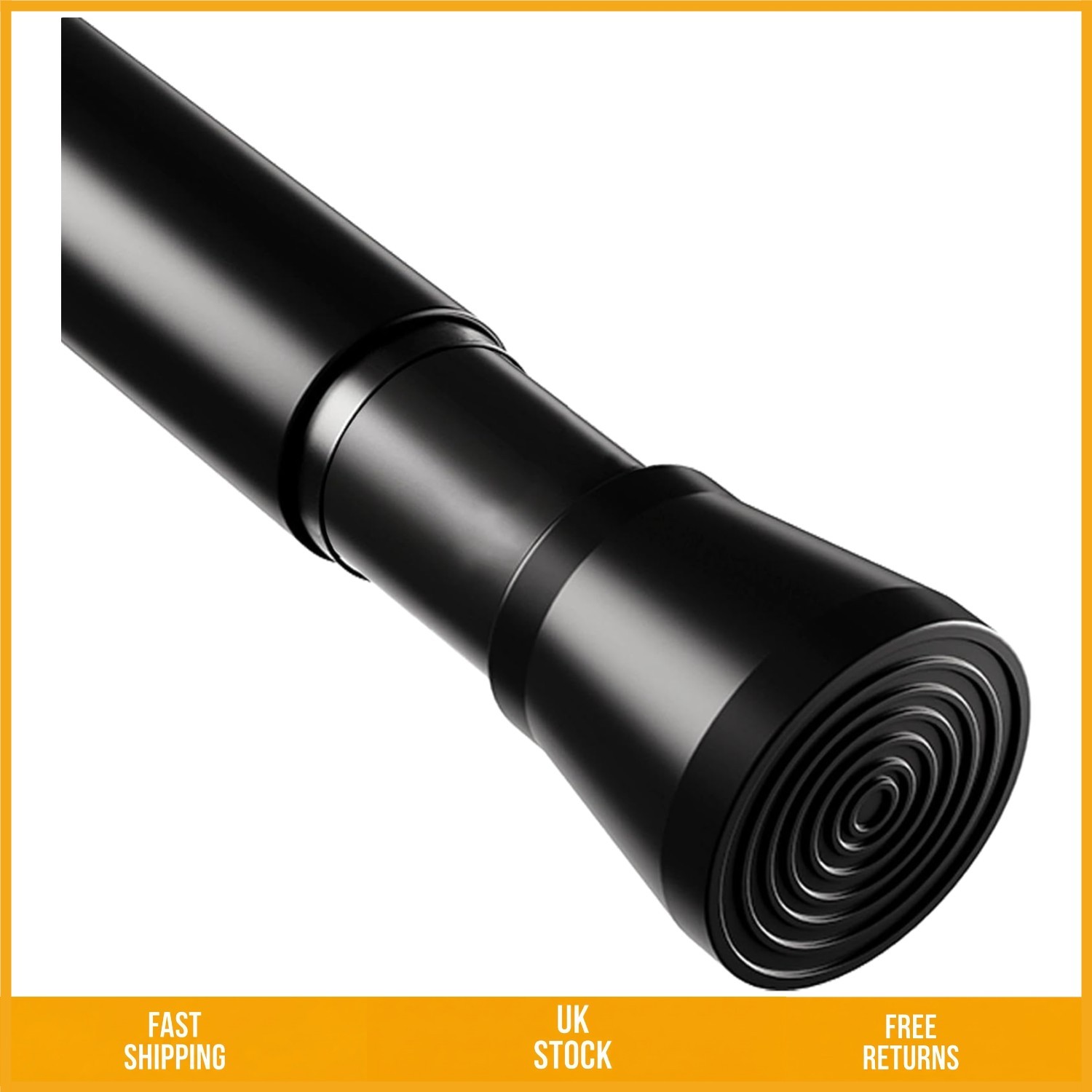 Robust Telescopic Tension Shower Curtain Pole No Drill Black 83-160cm