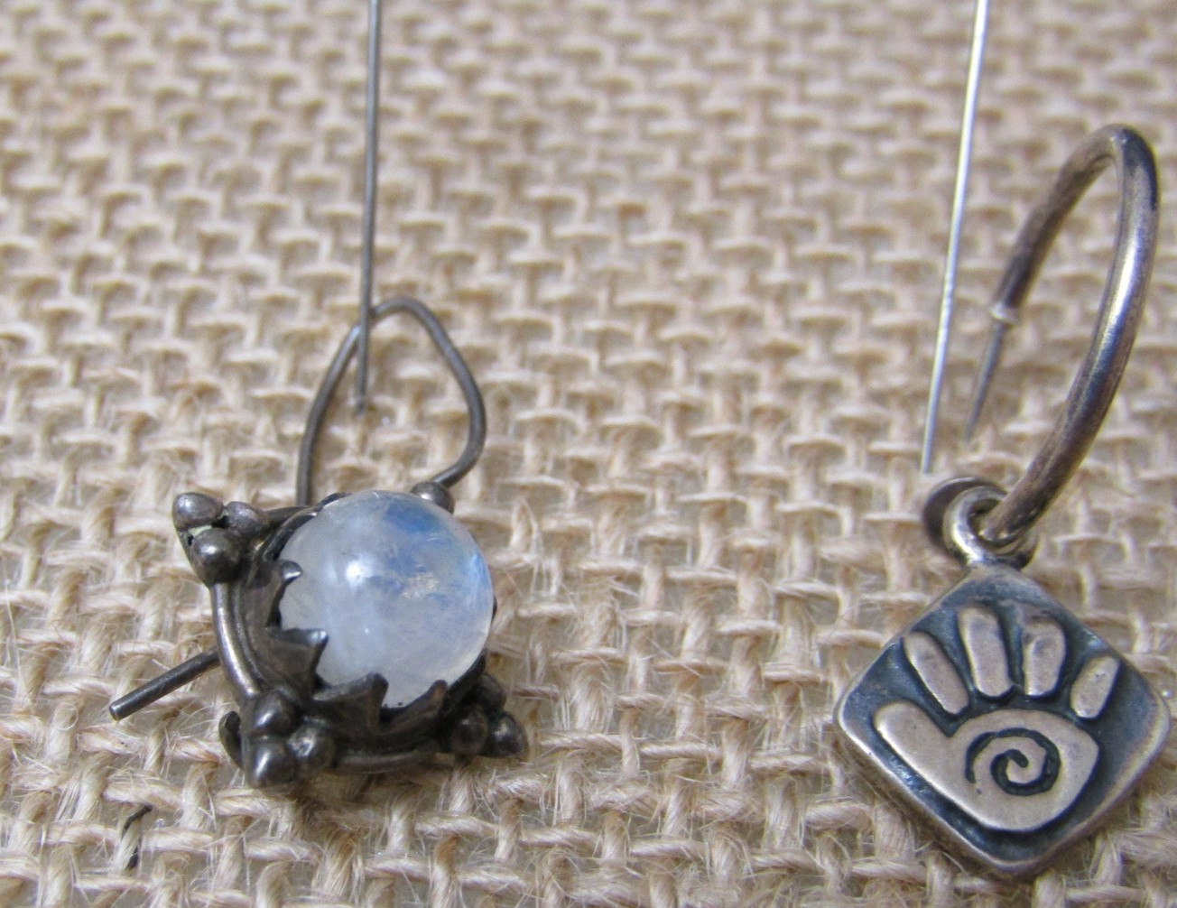 Sterling Silver 925 Dangle Stud Post Single Earri… - image 2