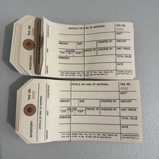 Inventory 100 Tags, 1-Part, Manila, 6-1/4"x 3-1/8", Reinforced Hole, 0000-0099