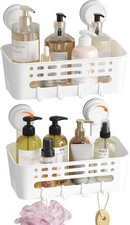 Shower Caddy Suction Cup, NO-Drilling Bathroom Organizers and Storage Rack for