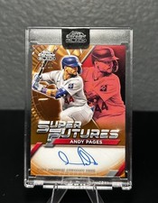 2025 Topps Chrome Black Andy Pages Orange Refractor Auto /25 Dodgers