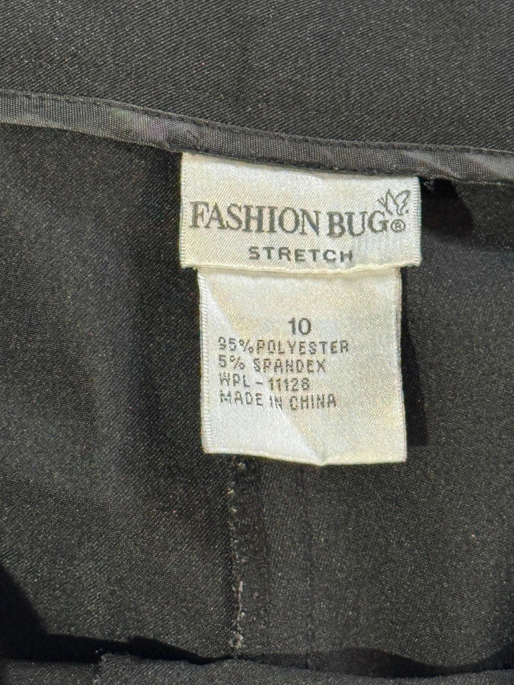 Moda Bug Stretch Mujer Pantalones Talla 10 Negro Pierna Ancha Vestido Carrera Poliéster” Foto 3 de 4