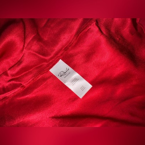 NEW Rails Sanya Front Side Slit Midin Satin Sleeveless Dress Scarlet Red sz M - Picture 6 of 8