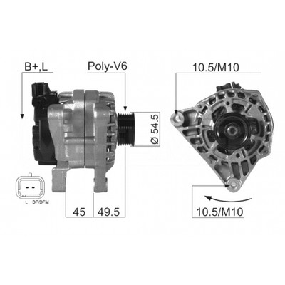ALTERNATOR EB052Q A005TA6291ZEB TG7S010 9642779980 5705 6Y 301498RIH 437355